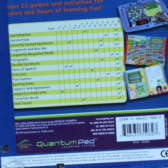 Quantum Leap Pad book, 3rd Grade Grammer Interactive Learning - Picture 4 of 4